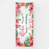 Tropische Hibiscus Hawaiian Aloha Verjaardagsfeest Spandoek (Verticaal)