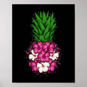 Tropische Hibiscus Hawaiian Pineapple Aloha Hawaii Poster