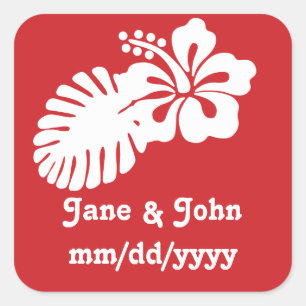 Tropische Hibiscus in Cherry Sticker