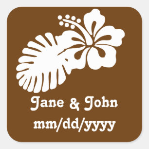 Tropische hibiscus in Chocolate Sticker