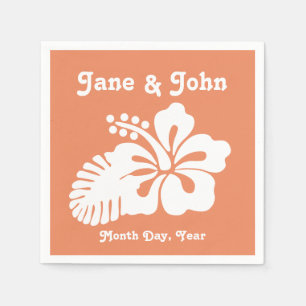 Tropische Hibiscus in Coral Napkins Servetten