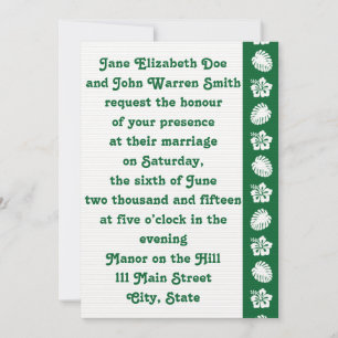 Tropische Hibiscus in het Green Wedding Invitation Kaart