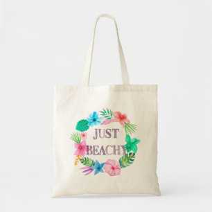 Tropische Hibiscus Just Beachy Canvas tas