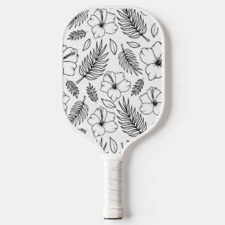 Tropische Hibiscus Lijn Kunst Grafische Kunst Pickleball Paddle