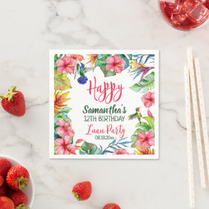 Tropische Hibiscus Luau Hawaiian Birthday Party Servet