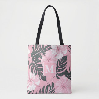 Tropische hibiscus monogram draagtas