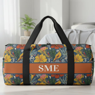 Tropische Hibiscus Monogram – Helder Reis Geschenk Plunjezak
