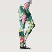 Tropische Hibiscus: naadloos bloemenpatroon Leggings (Rechts)