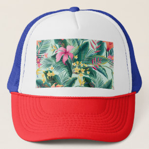 Tropische Hibiscus: naadloos bloemenpatroon Trucker Pet