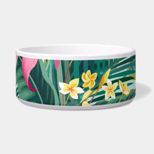 Tropische Hibiscus: naadloos bloemenpatroon Voerbakje