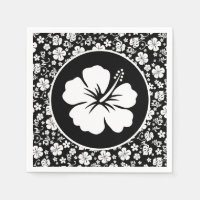 Tropische Hibiscus op Black