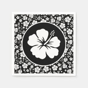 Tropische Hibiscus op Black Servet