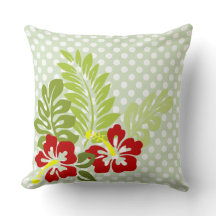 Tropische Hibiscus op Stippenpatroon