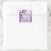 Tropische hibiscus | PAARSE Vierkante Sticker (Tas)