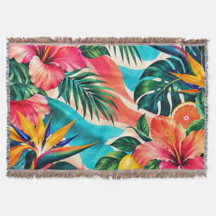 Tropische Hibiscus Paradijs Botanische Kunst Deken
