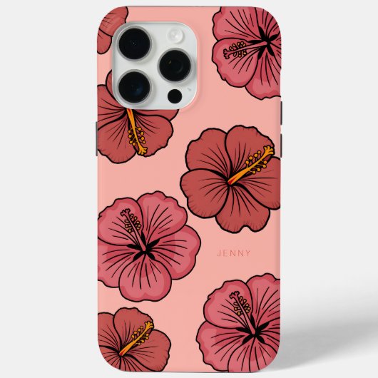 Tropische hibiscus patroon gepersonaliseerde iPhon Case-Mate iPhone Case (Achterkant)