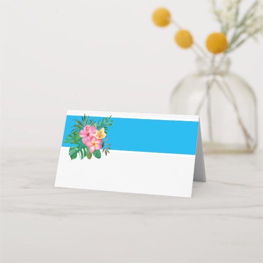 Tropische Hibiscus Place Card (Voorkant)