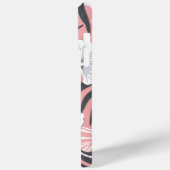 Tropische Hibiscus roze gepersonaliseerd monogram Case-Mate iPhone Case (Achterkant / Links)