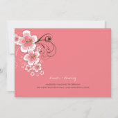 Tropische Hibiscus Roze Luau Strand Bruiloft Uitno Kaart (Achterkant)