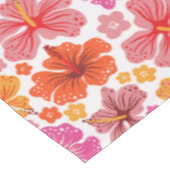 Tropische hibiscus - roze & sinaasappel tafelkleed (Gekanteld)