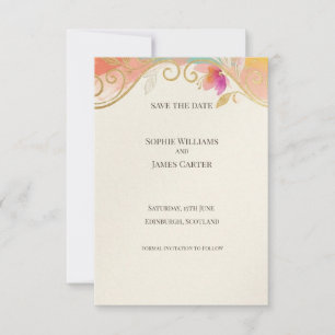 Tropische Hibiscus Save the Date kaart
