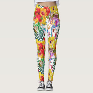 Tropische Hibiscus Summer Pattern Leggings