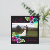 Tropische Hibiscus - Vierkante bruiloft aankondigi Kaart (Staand voorkant)