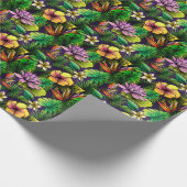 Tropische hibiscus vogel van het paradijsblad cadeaupapier (Hoek)