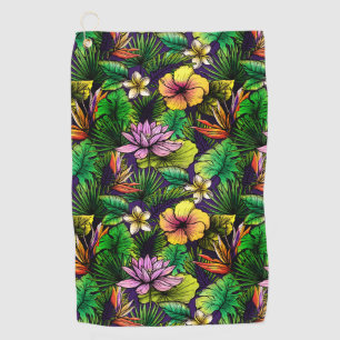 Tropische hibiscus vogel van het paradijsblad golfhanddoek