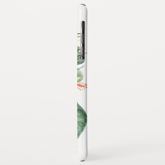 Tropische Hibiscus Waterverf met Monogram Case-Mate iPhone Case (Achterkant/links)