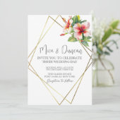 Tropische hibiscus Wedding Kaart (Staand voorkant)