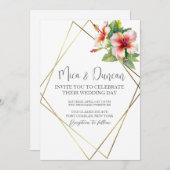 Tropische hibiscus Wedding Kaart (Voorkant / Achterkant)