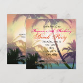 Tropische Hitte Palmboom Strandfeest Uitnodiging (Voorkant / Achterkant)
