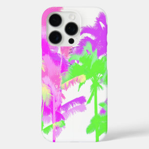 Tropische hittegolf Neon Hawaiian Palm Trees White iPhone 16 Pro Hoesje