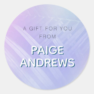 Tropische holografische bladeren ronde sticker