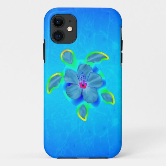 Tropische Honu Turtle en Hibiscus Case-Mate iPhone Case (Achterkant)