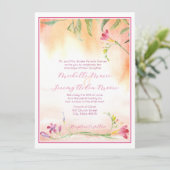 Tropische Hot Pink Freesia Kaart (Staand voorkant)