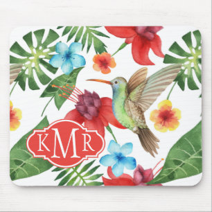 Tropische Hummingvogel Monogram Muismat
