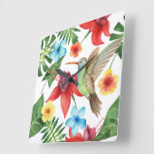 Tropische Hummingvogel Vierkante Klok (Hoek)