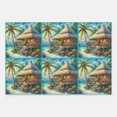 Tropische Hut Kerstmis Palm Tree Decoupage Inpakpapier Vel (Voorkant 3)