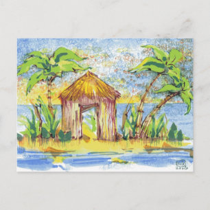 Tropische Hut Pop Art Briefkaart