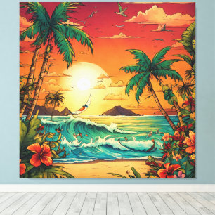 Tropische inkthorizon canvas afdruk