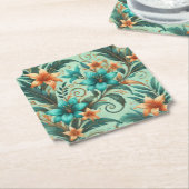 tropische iriserend kartonnen onderzetters (Gekanteld)