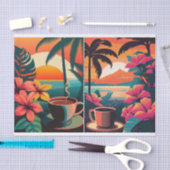 Tropische Java in het paradijs, koffie in de ochte Tissuepapier (Craft)