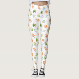 Tropische Jonge Kokosnoot Zomer Paradijs Leggings
