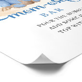 Tropische jongen teddy draagt blauwe bloemen Mam-o Poster (Hoek)