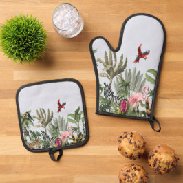 Tropische Jungle Ovenwant en Pannenlap Set