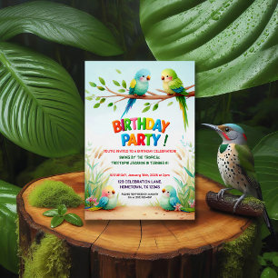 Tropische Jungle Verjaardagsuitnodiging voor Kinde Kaart