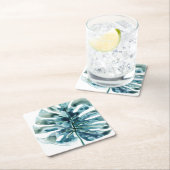 Tropische juwepalm vierkante kartonnen onderzetter (Insitu)