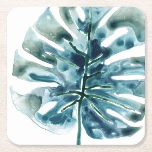 Tropische juwepalm vierkante kartonnen onderzetter